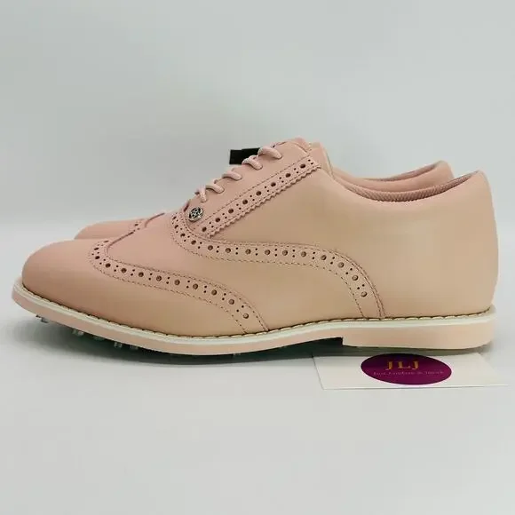 G/Fore Women's Brogue Gallivanter Blush Leather Golf Shoes G4LS22EF08 Size 9 - Picture 4 of 10